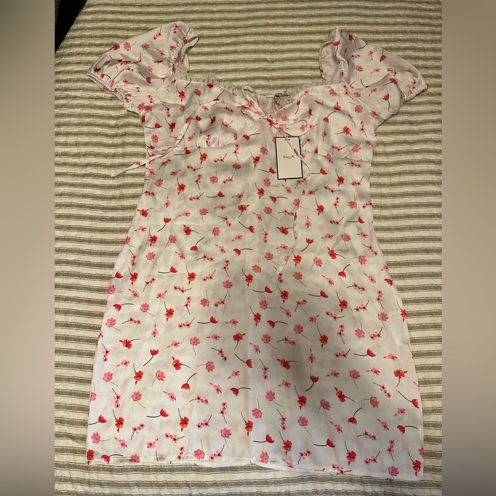 NWT satin floral mini dress